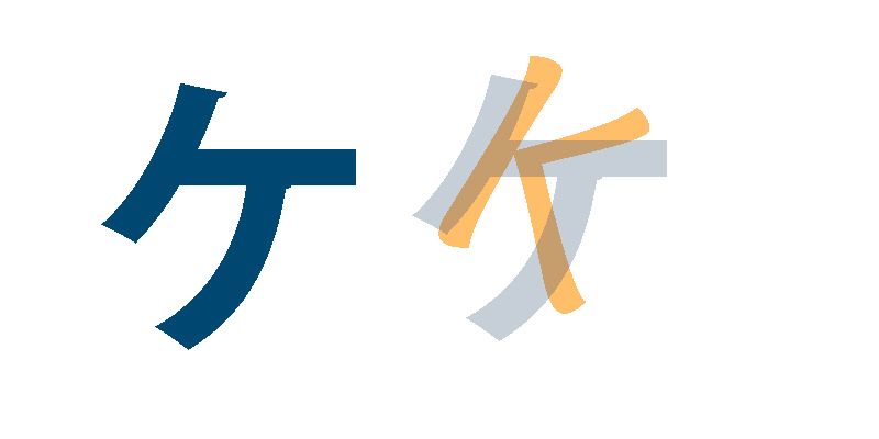 Katakana ke, Japanische Schriftzeichen