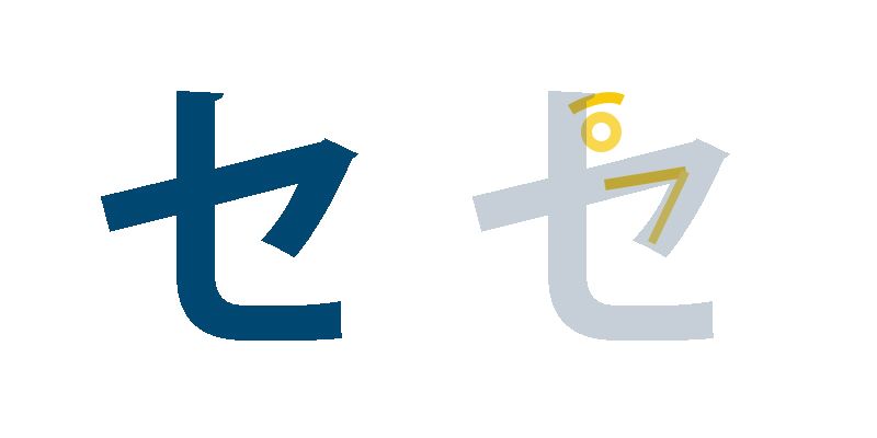 Japanisches Schriftzeichen für Se, Katakana lernen