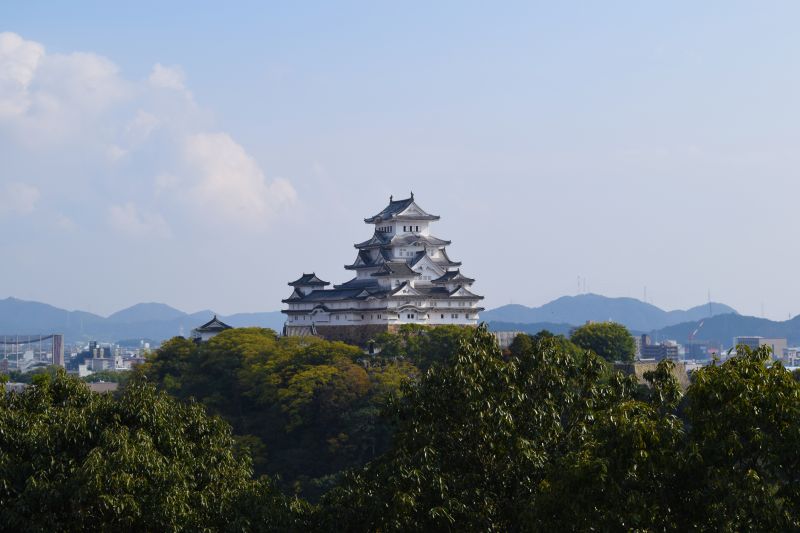 Himeji-jo, Aussicht von der Aussichtsplattforn Otokoyama Haisuuiike Park