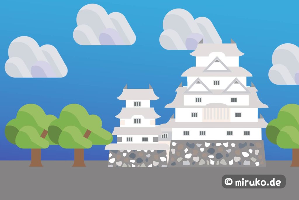 Himeji-jo, Weißes Schloss in Japan, Grafik